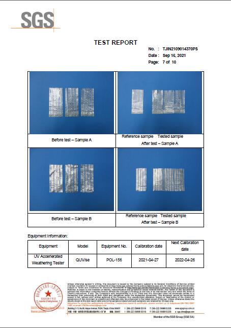Aluminium shade net SGS test report (7)
